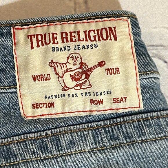 True Religion Jeans Womens Blue Carrie Low Rise Flare Stretch Made in USA 34x32 - Picture 5 of 13